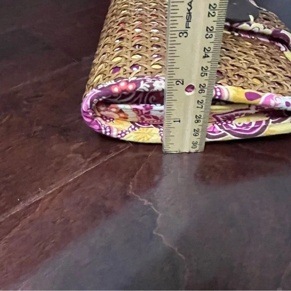 Vera Bradley Tiki Clutch in Bali Gold Pattern Yellow Tan Pink Orange